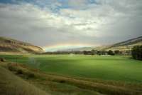 A rainbow over the wheat fields